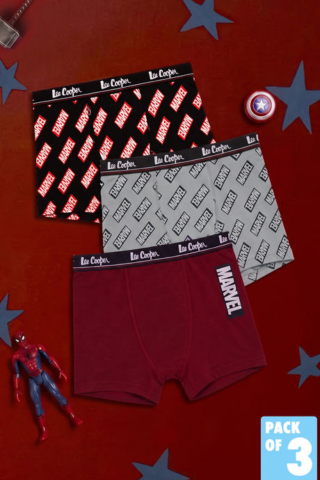 Lee Cooper Boys Marvel Trunks (Pack of 3) - Multicolor Buy Lee Cooper Boys Marvel Trunks (Pack of 3) - Multicolor